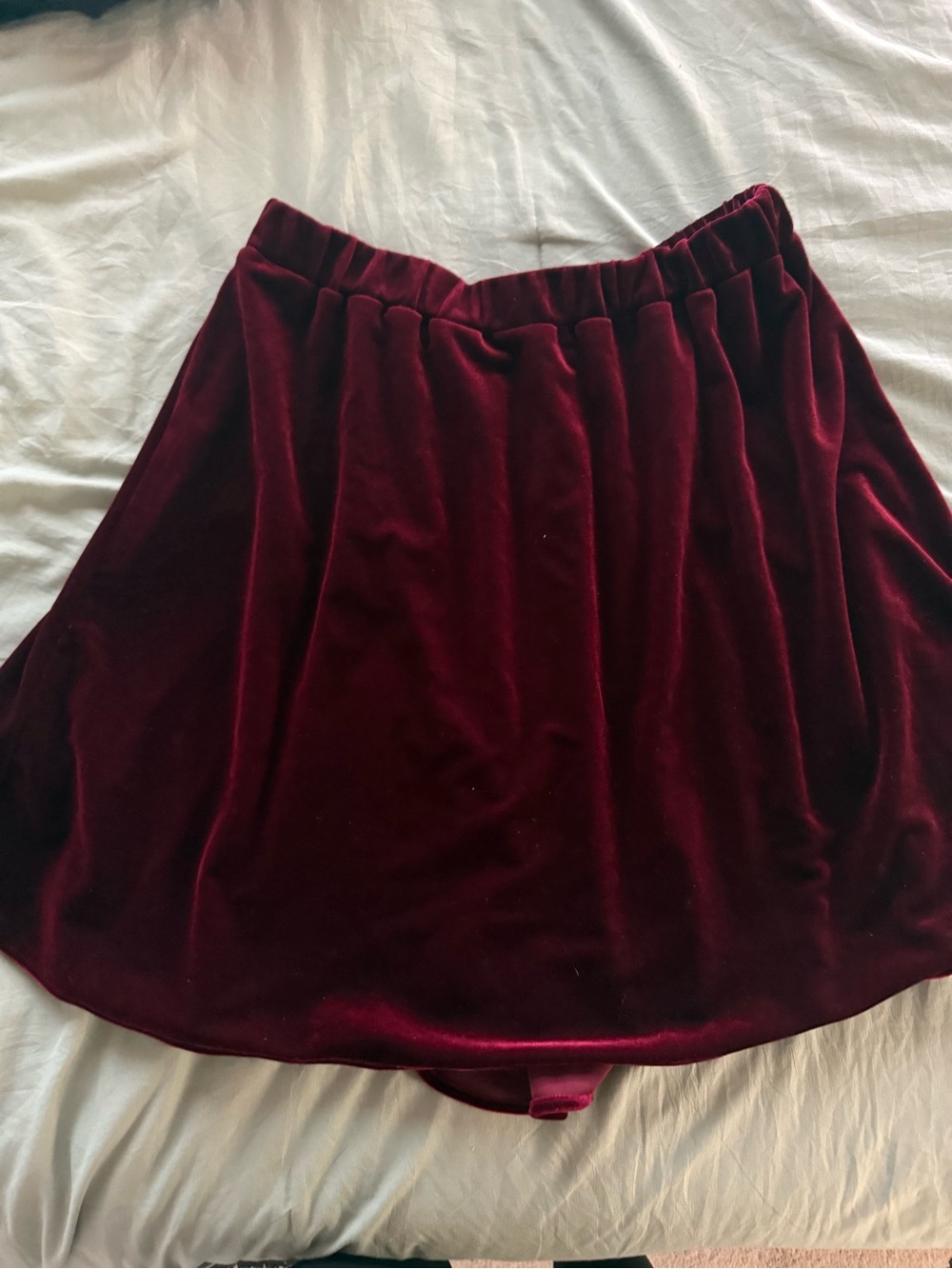 American Apparel Velvet Wine Red A-Line Skirt - Women